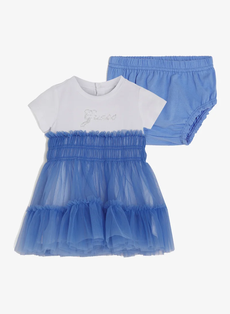 GUESS Infant Crew Neck Fit And Flare Dress And Panty